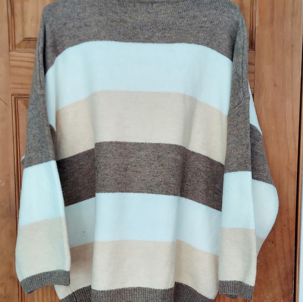 POL Women's Cream and Brown Striped Cardigan - Picture 8 of 9
